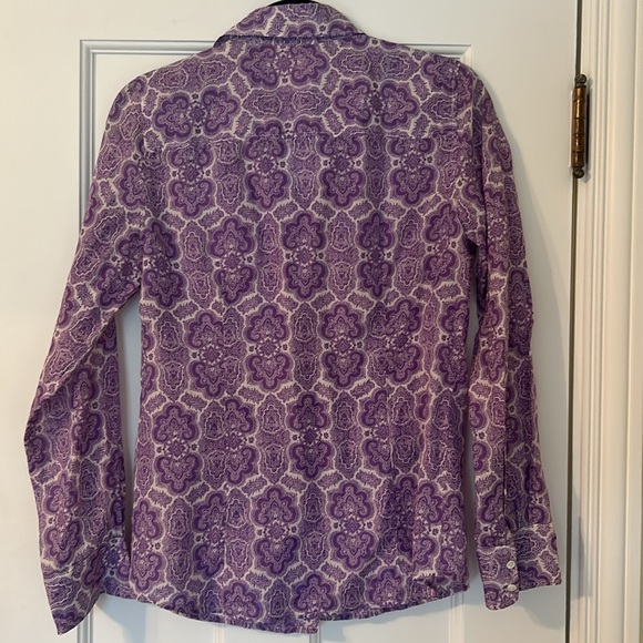 J Crew Purple and white button down shirt - Picture 5 of 9